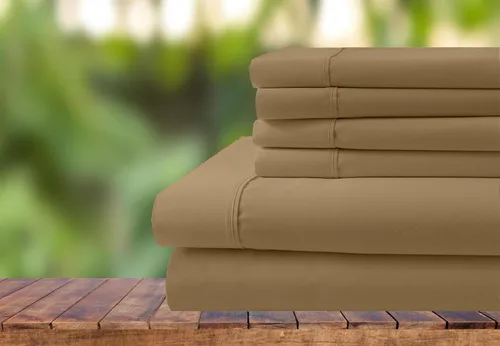 Miniatura 21 de Juego de ropa de cama de 6 piezas, juego de sábanas de algodón de 1000 hilos, bolsillo extra profundo de 28 pulgadas, tejido satinado nítido y Negro