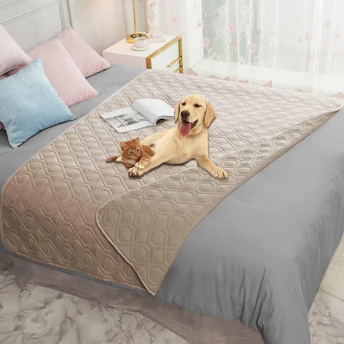 Miniatura 127 de Ameritex Funda Impermeable para Cama de Perro Manta para Mascotas para Muebles Cama Sillón Sofá Reversible Azul marino+azul piedra