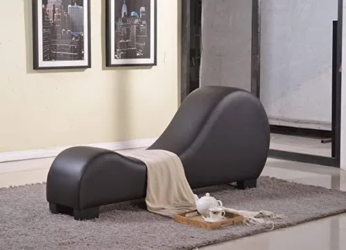 Miniatura 2 de Sofá moderno de piel sintética, muebles exóticos, tumbona, estiramiento, silla de yoga de relajación (lápiz labial rojo)