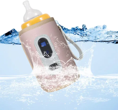 Miniatura 2 de Cubierta de aislamiento portátil para calentador de botellas, protector de calor de leche para bebés con ajuste de temperatura, calentador USB