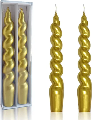 Miniatura 42 de Pink Candlesticks - Juego de 2 velas cónicas en espiral, sin perfume, de 10 pulgadas de largo, velas cónicas sin perfume para decoración del hogar