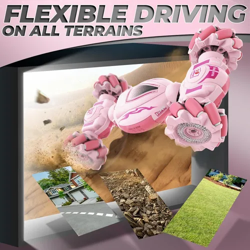 Miniatura 6 de Dysaim Gesture RC Car, juguete de acrobacias RC con detección de gestos para niños de 6 a 12 años, control remoto de mano 4WD de 2.4 GHz con luces