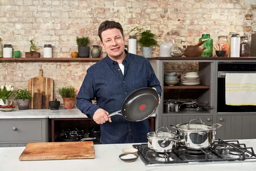 Miniatura 4 de T-Fal Jamie Oliver Sartenes de acero inoxidable con revestimiento antiadherente de 9.5 y 11 pulgadas, compatibles con inducción, aptas para horno