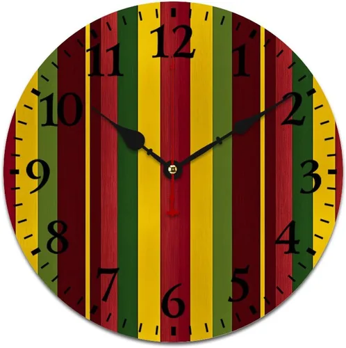 Miniatura 12 de Reloj de 16 pulgadas Central Persia Dusty Blue Tan Reloj colgante de madera de cuarzo de calidad sin tictac Número arábigo Pintura al óleo abstracta