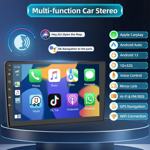 Miniatura 8 de Podofo Radio estéreo de coche para Ford F-150 F150 2008-2014 con CarPlay inalámbrico y Android Auto 9 pulgadas pantalla táctil Bluetooth audio