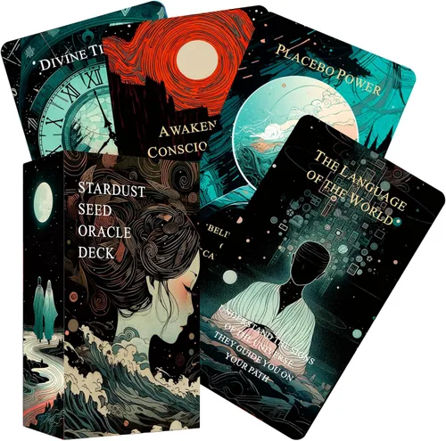 Miniatura 3 de Seeds of Stardust Oracle Deck, Cartas cósmicas de Oráculo para la intuición, 80 cartas del tarot para orientación divina y mensajes superiores del yo