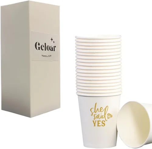 Miniatura 8 de I Do BBQ - Vasos de papel desechables para fiestas, paquete de 20 unidades, 9 onzas, color rojo, tazas para beber para boda, ensayo, cena