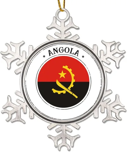 Miniatura 8 de Bandera de Argelia, adorno de Navidad para niños, bandera nacional, silueta de Argelia, decoración de Navidad, copo de nieve, adorno de metal