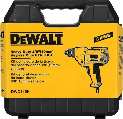 Miniatura 7 de DEWALT Taladro, 8.0 amperios, 3/8 pulgadas, gatillo de velocidad variable, agarre de mango medio para mayor comodidad, con cable (DWD115K)