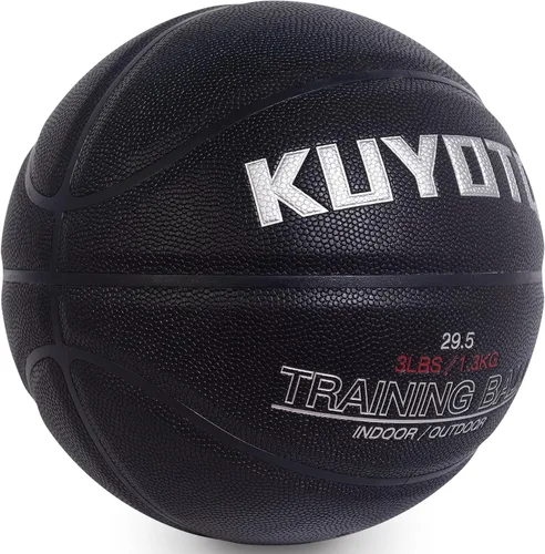 Miniatura 2 de KUYOTQ 3LBS/3.3LBS/2.2LBS Weighted Heavy Training Basketball 29.5/28.5" in and Outdoor Improving Handling Dribbling Passing Rebounding Skill Negro