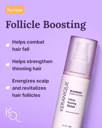 Miniatura 5 de Keranique Set de productos para el cabello adelgazante – Champú voluminizador, acondicionador, suero de refuerzo de folículos, spray para impulso