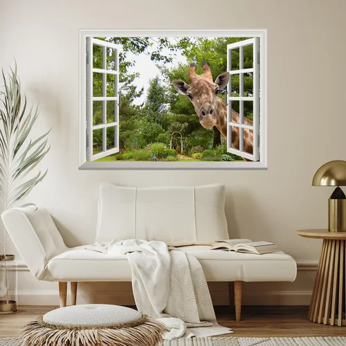 Miniatura 12 de Wall26 - Adhesivo para pared / Mural para pared, extraíble, diseño de río en un pueblo tranquilo, decoración para pared, vista creativa de ventana