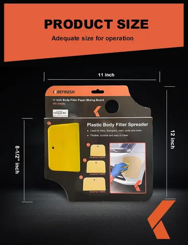 Miniatura 2 de KREFINISH Tabla de Mezcla de Masilla Corporal Hojas de Papel Desechable para Tabla de Mezcla, Almohadilla de Mezcla Superior para Mezcla de Masilla