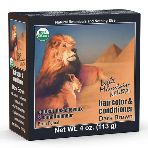 Miniatura 11 de Light Mountain Tinte y acondicionador para el cabello de henna, tinte negro para hombres y mujeres, polvo orgánico de hoja de henna y botánicos, sin