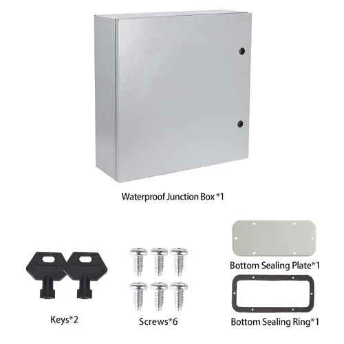 Miniatura 5 de Caja eléctrica de acero de NEMA, impermeable IP66 y a prueba de polvo, caja de conexiones con cerradura para exteriores/interiores Tamaño de la caja