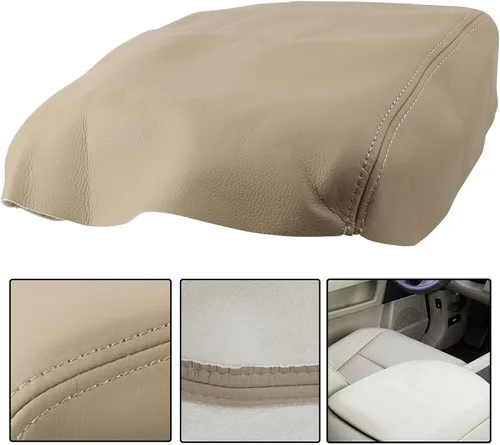 Miniatura 2 de AUTOKAY Funda de cuero para tapa de consola central con apoyabrazos para Honda Pilot 2009-2015 - Beige Tan