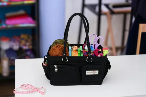 Miniatura 4 de Everything Mary Junior Deluxe Store & Tote Organizer - Bolso negro para manualidades con asas, organizador de almacenamiento plegable para álbumes