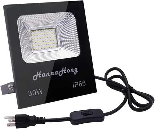 Miniatura 11 de Luz de inundación LED de 10 W con interruptor de encendido/apagado, luz blanca fría, luz de seguridad/trabajo/planta de cultivo al aire libre, IP66
