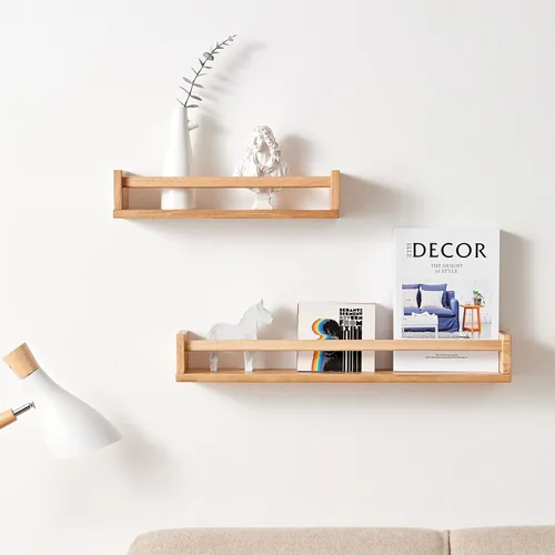 Miniatura 4 de Estantes flotantes, estantes flotantes de roble para estantería montada en la pared, estante colgante para cocina, sala de estar, dormitorio