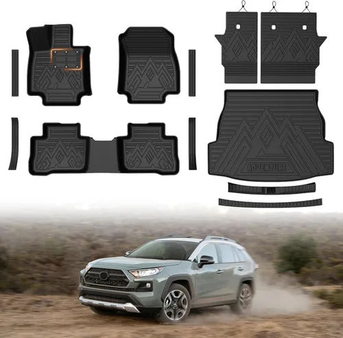 Mixsuper Tapete de suelo y revestimiento de carga para Toyota RAV4 2019-2025 (híbrido y de gas), forro de piso para todo tipo de clima y tapete de