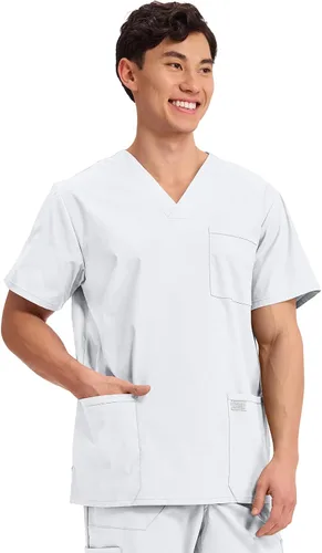 Miniatura 87 de Cherokee WW Professionals WW695 - Camisa de uniforme sanitario para hombre, con cuello en V