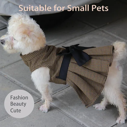 Miniatura 4 de Vestidos para mascotas para perros pequeños, gatos y niñas, lindo vestido de princesa con lazo, camisa para cachorros, falda para todo