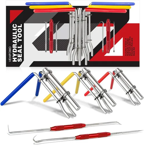 Juego de 5 piezas de herramientas de instalación de sellos hidráulicos, herramientas de reparación de sellos de pistón de cilindro hidráulico, kits