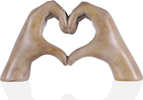 Miniatura 12 de DOVDOV Decoración de corazón de mano, estatua de mano de corazón, escultura de dedo de amor, decoración de boda, adecuada para estantería, mesa