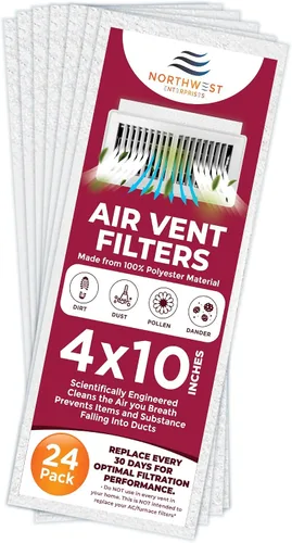 Miniatura 10 de Filtros de Ventilación de Carbón Activado para el Hogar - Filtros de Ventilación de Suelo de Carbón Activado de 4" x 10" para Control de Polvo