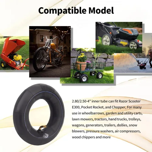 Miniatura 5 de TIANYAN Tubo interior de neumático 2.80-4 2.50-4 apto para camiones de mano, carrito utilitario, cortacésped, carretillas, carros, scooters Razor