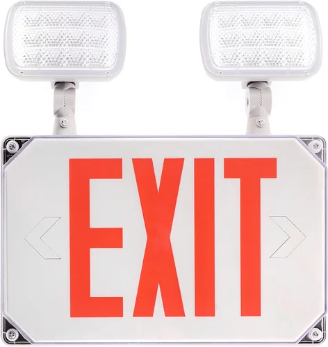 Miniatura 2 de Wet Location - Luz de emergencia LED para exteriores, resistente a la intemperie, con batería de respaldo, doble cara, CA 120 V/277 V, certificado