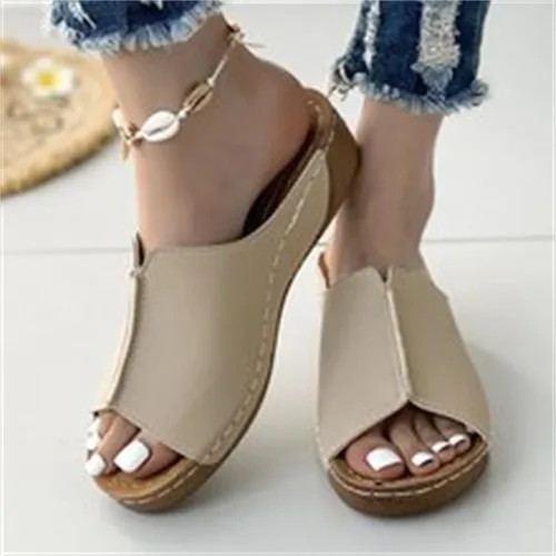 Miniatura 6 de Orthotic Sandals For Women With Arch Support Dressy Casual Summer Orthopedic Slippers Flat Heel Beach Flip Flops Khaki