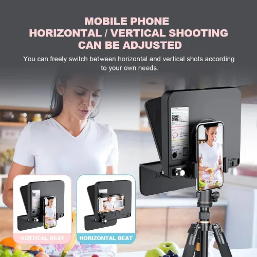 Miniatura 4 de LENSGO TC7S teleprompter portátil para teléfono, teleprompter mini de un segundo con control remoto, aplicación compatible con iPhone y Android