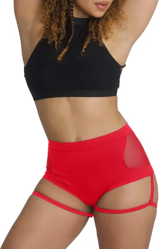 Miniatura 4 de BZB Pantalones cortos para mujer con ligas, cintura alta, entrenamiento, baile, yoga, pantalones deportivos con levantamiento de glúteos