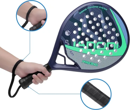 Miniatura 6 de IANONI Raqueta de pádel de fibra de carbono con superficie de EVA con núcleo de espuma flexible Palas de tenis de pádel Raqueta de tenis de playa