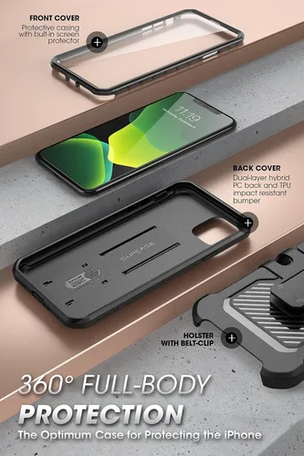 Miniatura 4 de SUPCASE Funda para iPhone 11 con protector de pantalla (Unicorn Beetle Pro), [soporte integrado y clip para cinturón] [protección de grado militar]