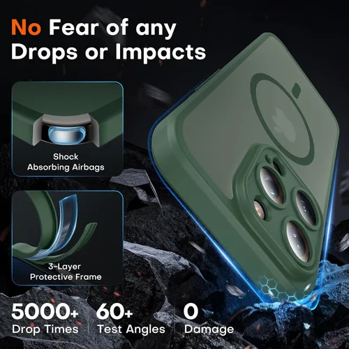 Miniatura 635 de TOCOL Funda para iPhone 11, compatible con Magsafe, protección completa de cámara, imanes integrados, protección contra caídas, funda translúcida