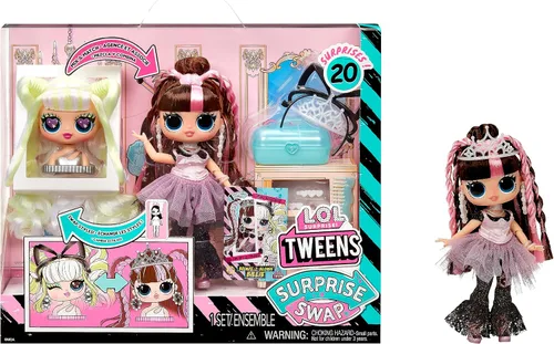 L.O.L. Surprise! Tweens Surprise Swap Bronze-2-Blonde Billie Fashion Doll con más de 20 sorpresas, incluyendo cabeza de peinado y fabulosas modas y