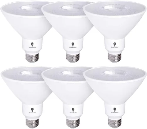 Miniatura 6 de Paquete de 4 bombillas LED PAR38 amarillas ámbar para exteriores, luz de inundación LED para exteriores, 17W (equivalente a 120 vatios), regulables
