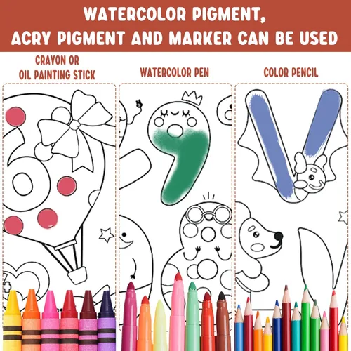 Miniatura 5 de Rollo de dibujo para niños, rollo de papel para colorear para regalo de niños, 120 x 11.8 pulgadas, rollo de papel de dibujo de bricolaje, rollo