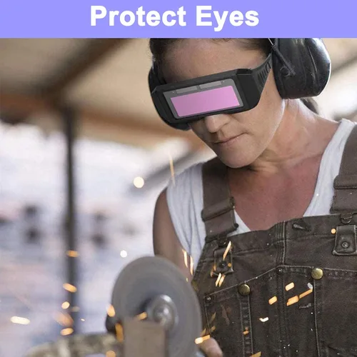 Miniatura 7 de Gafas de soldadura, gafas de soldadura con oscurecimiento automático solar, máscara de soldador de seguridad, casco con sombra ajustable, protección