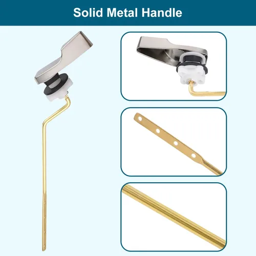 Miniatura 5 de Kit de repuesto de manija de inodoro de metal universal de montaje lateral compatible con American Standard/Mansfield/Gerber/TOTO/Kohler inodoro