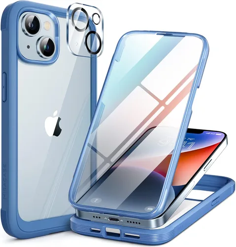 Miniatura 52 de Miracase Funda para iPhone 13 de 6.1 pulgadas, [sin burbujas] funda de teléfono de cuerpo completo con pantalla de vidrio completa integrada, sin