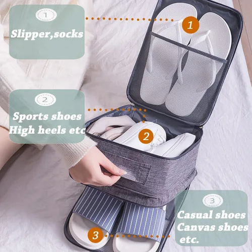 Miniatura 3 de Li'segarote Bolsas de zapatos para viajes, paquete de 6 bolsas grandes multicolor para zapatos para hombres y mujeres, bolsa organizadora de zapatos