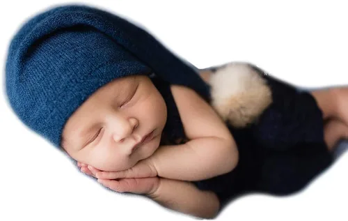 Miniatura 4 de Trajes de punto para fotografía de bebé niño y niña, accesorios de fotos para recién nacidos, sesión de fotos infantil, ganchillo, verde oscuro
