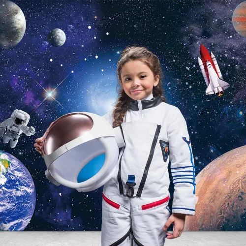 Miniatura 5 de Fondo de fotografía de astronauta espacial de 7 x 5 pies, galaxias cósmicas, estrellas, regalo para recién nacidos, fondo de fotografía, fondo