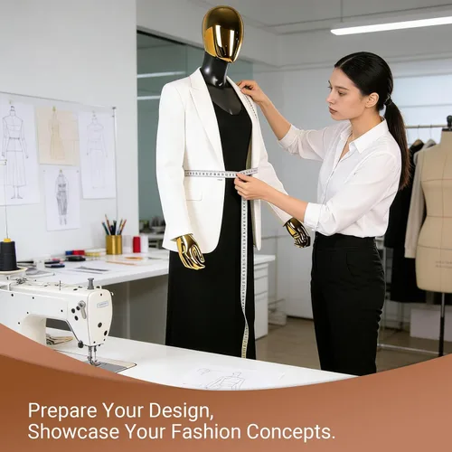 Miniatura 6 de Kinfant Maniquí femenino de cuerpo completo, elegante maniquí femenino alto con base de metal estable, pantalla de forma de vestido de manne quin
