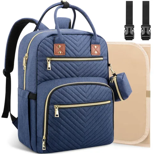 Miniatura 14 de Tenot Mochila para pañales de bebé, bolsas de pañales de viaje para niñas y niños, bolsa de bebé de gran capacidad, mochila para mujeres