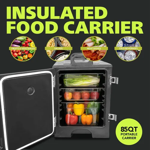 Miniatura 2 de Pearington Transportador de Bandejas de Alimentos Aislado de Grado Comercial para 5 Bandejas de Tamaño Completo, Caja Térmica Calentadora