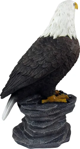 Miniatura 4 de DWK - Libertad - Majestuosa Estatua de escritorio de águila calva americana sobre roca, escultura patriótica de Estados Unidos, librero de oficina